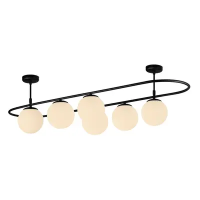 Černé stropní svítidlo Squid Lighting Elips, délka 124 cm