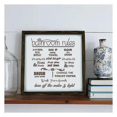 Cedule 34x34 cm Bathroom Rules – Evila Originals