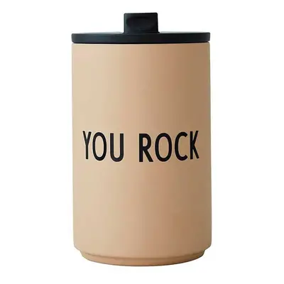 Béžový termo hrnek 350 ml You Rock – Design Letters