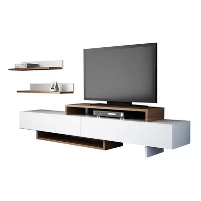 Bílá/přírodní TV sestava 180x40 cm Nirvanas – Furny Home