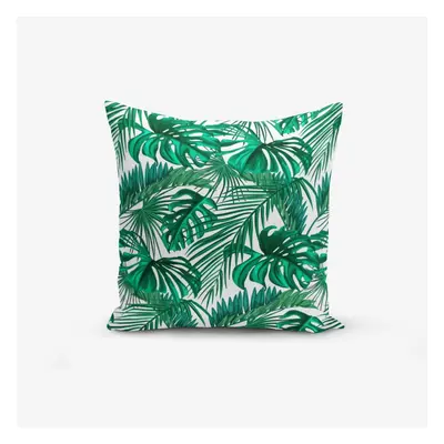 Povlak na polštář s příměsí bavlny Minimalist Cushion Covers Mint Green Kavanice, 45 x 45 cm