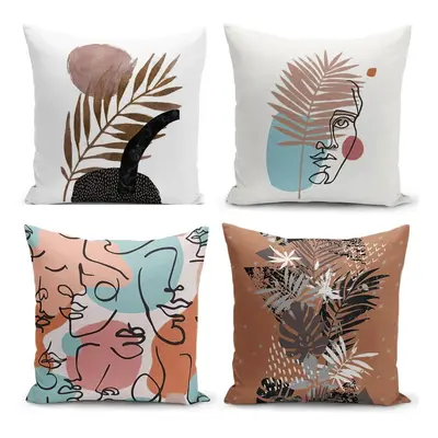 Sada 4 povlaků na polštáře Minimalist Cushion Covers Cesso, 45 x 45 cm