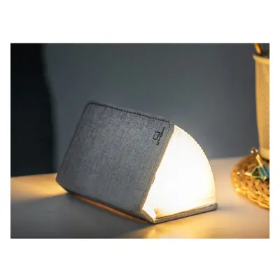 Šedá LED stolní lampa s textilním stínidlem (výška 2,5 cm) Booklight – Gingko