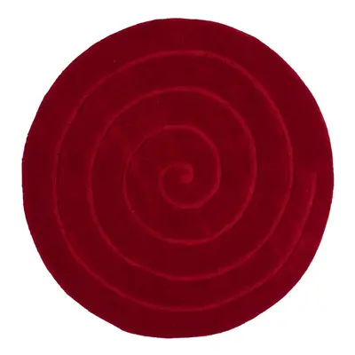 Rubínově červený vlněný koberec Think Rugs Spiral, ⌀ 140 cm