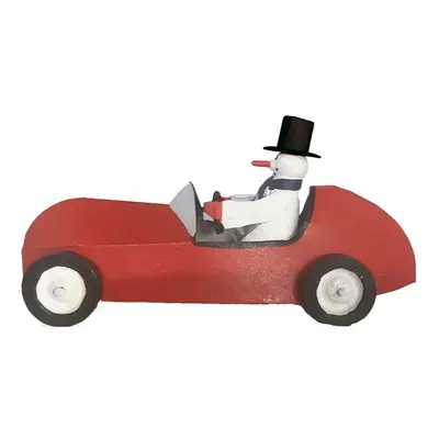 Vánoční figurka Snowman in Sportscar - G-Bork