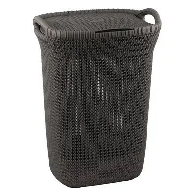 Tmavě šedý koš na prádlo Curver Knit Hamper, 57 l