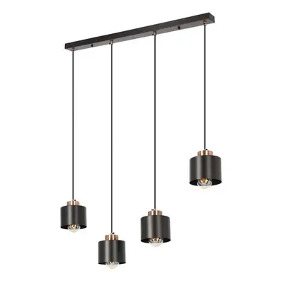 Černé kovové závěsné svítidlo 12x75 cm Olena – Candellux Lighting