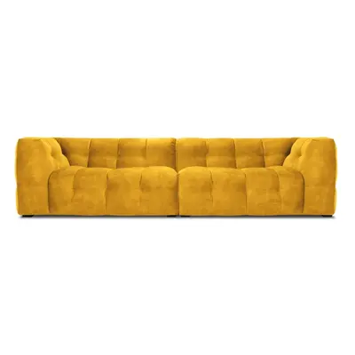 Žlutá sametová pohovka Windsor & Co Sofas Vesta, 280 cm