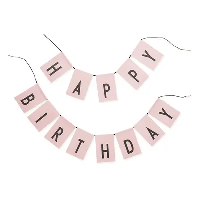 Růžová girlanda Design Letters Happy Birthday