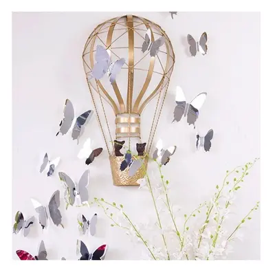 Sada 12 samolepek s 3D efektem Ambiance Mirror Butterflies