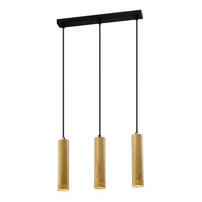 Závěsné svítidlo s kovovým stínidlem v černo-zlaté barvě 6x46 cm Tubo – Candellux Lighting