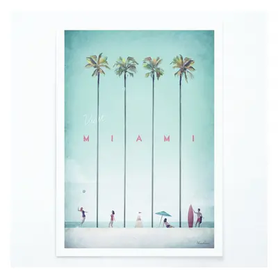 Plakát Travelposter Miami, 30 x 40 cm