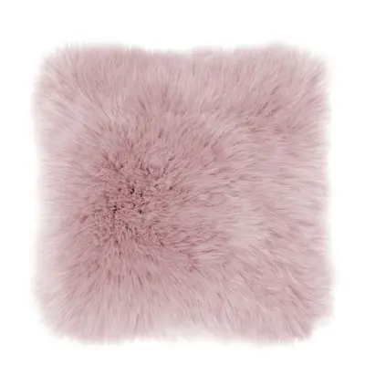 Růžový polštář Tiseco Home Studio Sheepskin, 45 x 45 cm