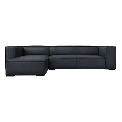 Tmavě modrá kožená rohová pohovka (levý roh) Madame – Windsor & Co Sofas