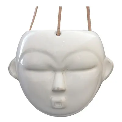 Bílý závěsný květináč PT LIVING Mask, výška 15,2 cm