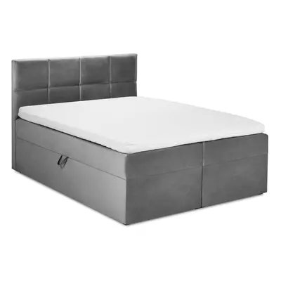 Šedá boxspring postel s úložným prostorem 200x200 cm Mimicry – Mazzini Beds