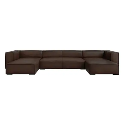 Tmavě hnědá kožená rohová pohovka (do "U") Madame – Windsor & Co Sofas