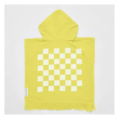 Žlutá dětská plážová osuška s kapucí Sunnylife Checkerboard, 3-6 let