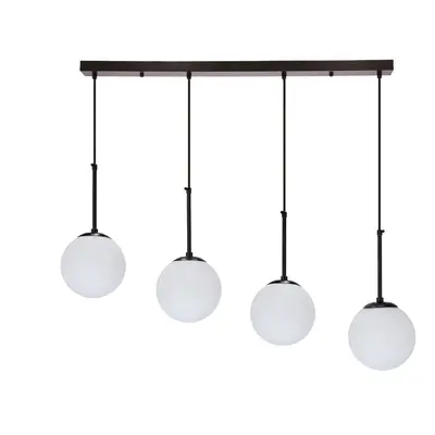 Černé závěsné svítidlo se skleněným stínidlem 15x84 cm Pompei – Candellux Lighting