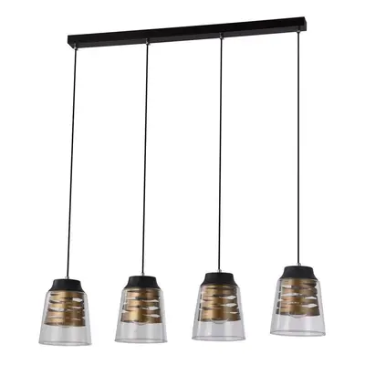 Černé závěsné svítidlo se skleněným stínidlem 15.5x84 cm Fresno – Candellux Lighting