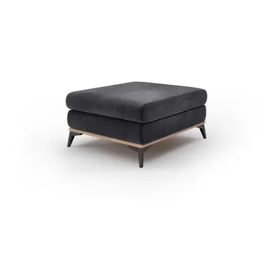 Tmavě šedý puf se sametovým potahem Windsor & Co Sofas Astre