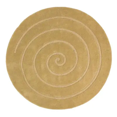 Béžový vlněný koberec Think Rugs Spiral, ⌀ 180 cm