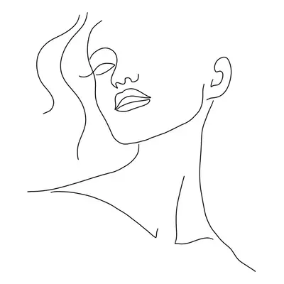 Plakát 29x41 cm Minimal Woman Face Line Art – Veronika Boulová