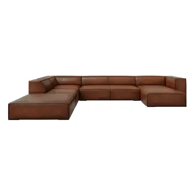 Koňakově hnědá kožená rohová pohovka (levý roh) Madame – Windsor & Co Sofas