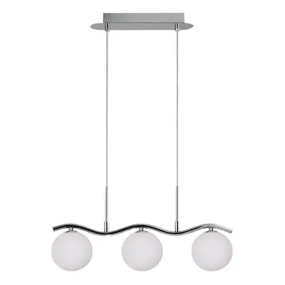 Závěsné svítidlo ve stříbrné barvě se skleněným stínidlem 12x53 cm Ramon – Candellux Lighting