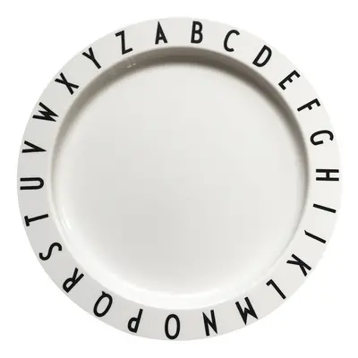 Bílý dětský talíř Design Letters Eat & Learn, ø 20 cm