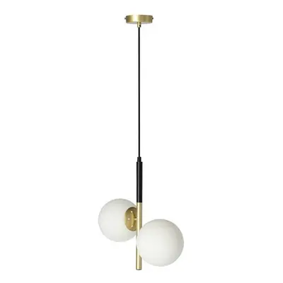 Závěsné svítidlo ve zlaté barvě se skleněným stínidlem 32.5x15 cm Duo – Candellux Lighting