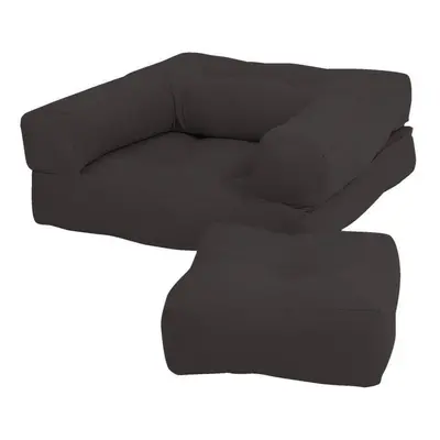 Dětské rozkládací křesílko s taburetkou Karup Design Mini Cube Dark Grey