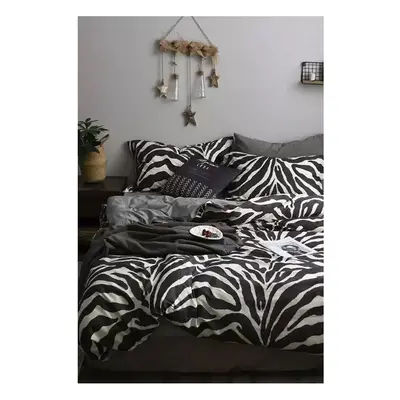 Černobílé bavlněné povlečení na dvoulůžko/prodloužené s prostěradlem 200x220 cm – Mila Home