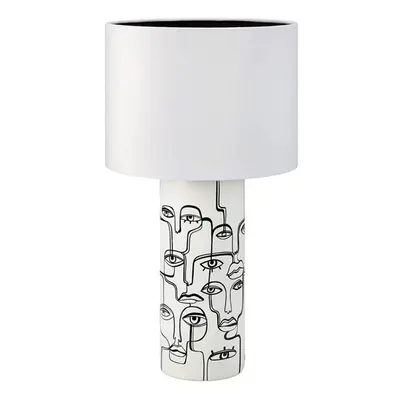 Bílá stolní lampa s potiskem Markslöjd Family, výška 61,5 cm