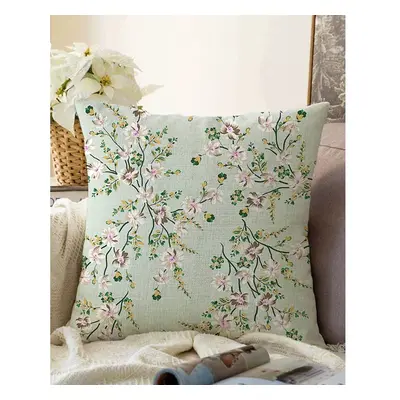 Zelený povlak na polštář s příměsí bavlny Minimalist Cushion Covers Bloom, 55 x 55 cm