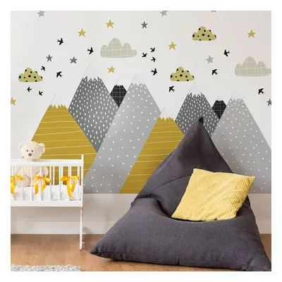 Nástěnná samolepka Ambiance Giant Kid Sticker Scandinavian Mountains Henrika