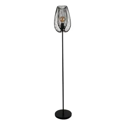 Černá stojací lampa Leitmotiv Lucid, výška 150 cm