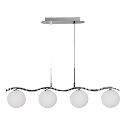 Závěsné svítidlo ve stříbrné barvě se skleněným stínidlem 12x79 cm Ramon – Candellux Lighting