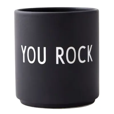 Černý porcelánový hrnek 300 ml You Rock – Design Letters