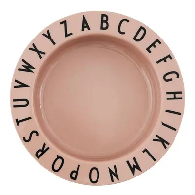 Béžový dětský hluboký talíř Design Letters Eat & Learn, ø 15,5 cm