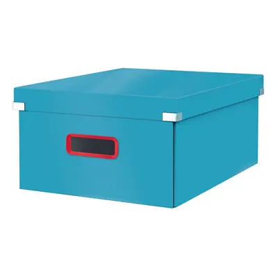 Modrý kartonový úložný box s víkem 48x37x20 cm Click&Store – Leitz