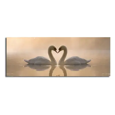 Obraz na plátně Swan Love, 90 x 30 cm