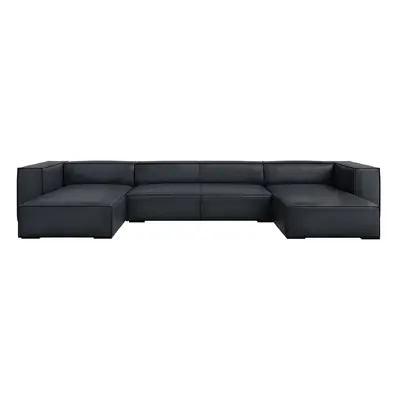 Tmavě modrá kožená rohová pohovka (do "U") Madame – Windsor & Co Sofas