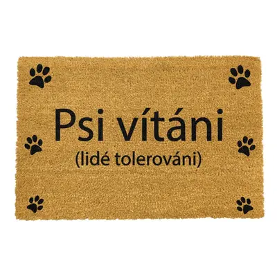 Rohožka z kokosového vlákna 40x60 cm Psi vítáni – Artsy Doormats