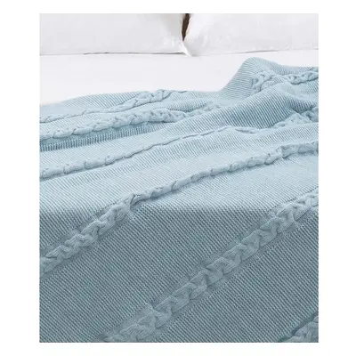 Modrý přehoz 200x220 cm Trenza – Oyo Concept