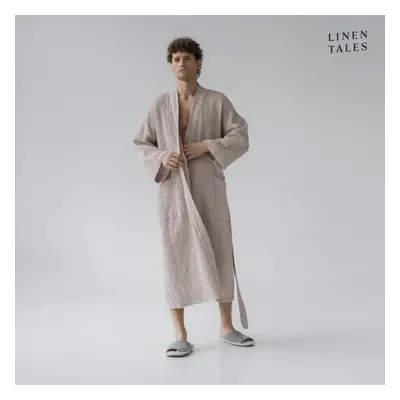 Béžový župan velikost S/M Honeycomb – Linen Tales