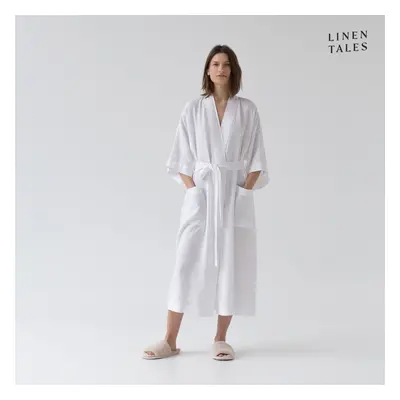 Bílý lněný župan velikost S/M Summer – Linen Tales