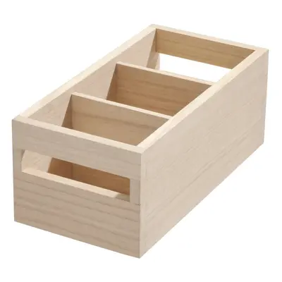 Úložný box ze dřeva paulownia iDesign Wood Handled, 12,7 x 25,4 cm