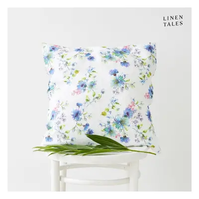 Lněný povlak na polštář 45x45 cm White Flowers – Linen Tales