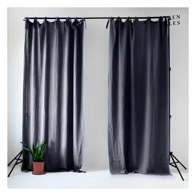 Tmavě šedý závěs 140x170 cm Night Time – Linen Tales